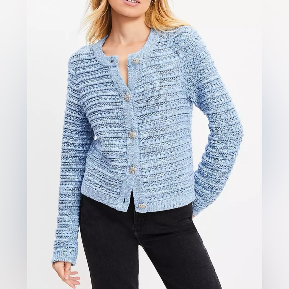 Loft Blue Chunky Knit Cardigan